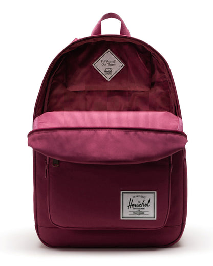 Herschel Pop Quiz Backpack in Violet Quartz, interior open view