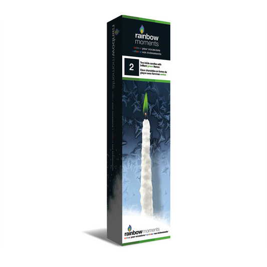 Rainbow Moments - Green Flame 10" Icicle candles | 2 Pack