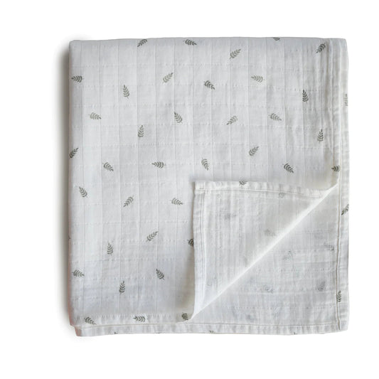 MUSHIE - Muslin Swaddle Blanket Organic Cotton - Leaves