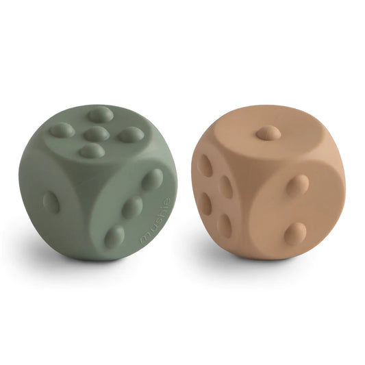 MUSHIE - Dice Press Toy 2-Pack - Dried Thyme / Natural