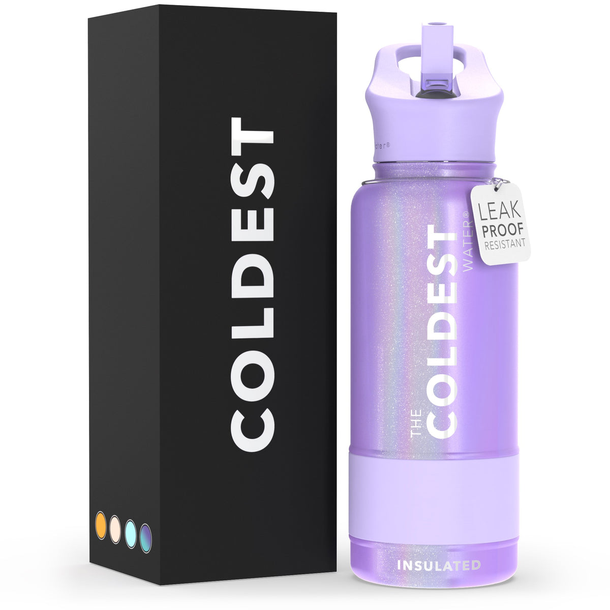 The Coldest Water - Straw Sports Bottle - 946ml - 32 OZ - Purple Glitter The Coldest Water - Straw Sports Bottle - 946ml - 32 OZ - Purple Glitter