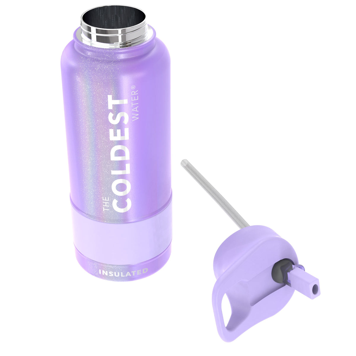 The Coldest Water - Straw Sports Bottle - 946ml - 32 OZ - Purple Glitter The Coldest Water - Straw Sports Bottle - 946ml - 32 OZ - Purple Glitter
