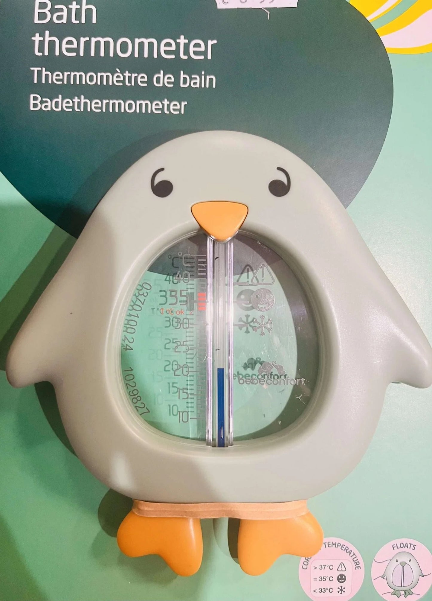 Bebe Confort - Penguin Bath Thermometer – Grey