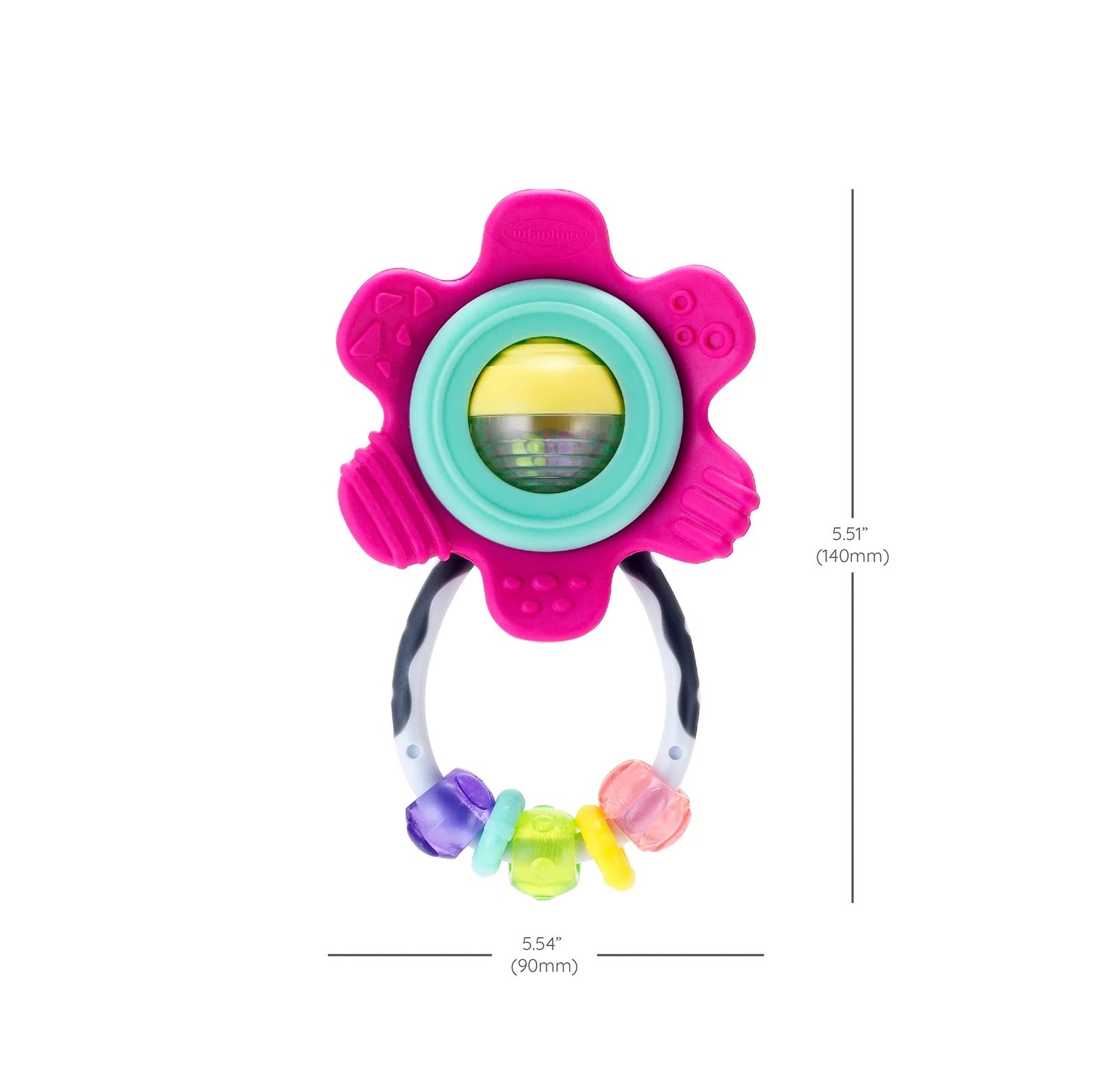 Infantino - Spin & Rattle Teether | Pink | 0M+ Infantino - Spin & Rattle Teether | Pink | 0M+