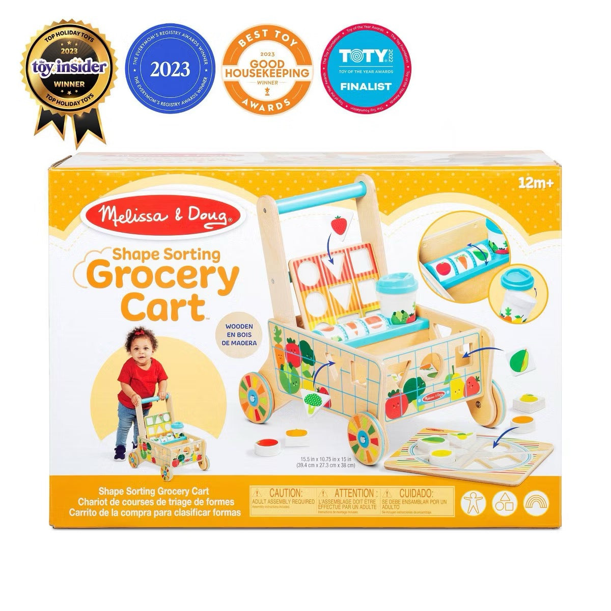 Melissa & Doug - Wooden Shape Sorting Grocery Cart Melissa & Doug - Wooden Shape Sorting Grocery Cart