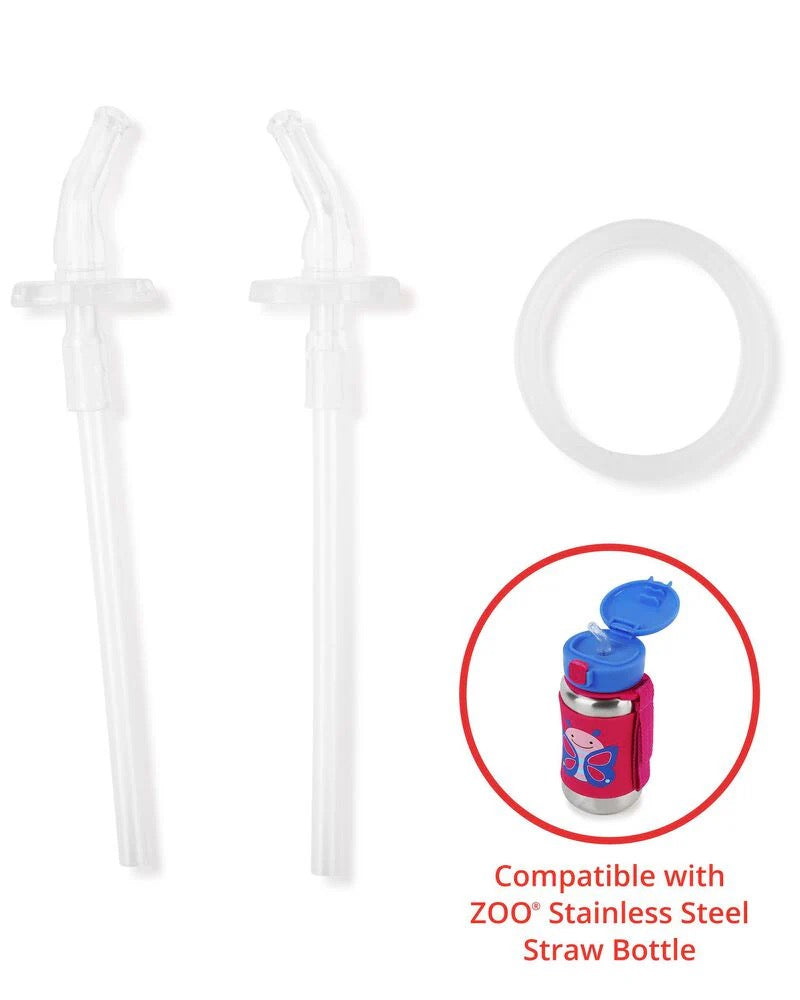 Skip Hop - Zoo Straw Bottle Extra Straws Stainless Steel Bottle | 2 Pack Skip Hop - Zoo Straw Bottle Extra Straws Stainless Steel Bottle | 2 Pack