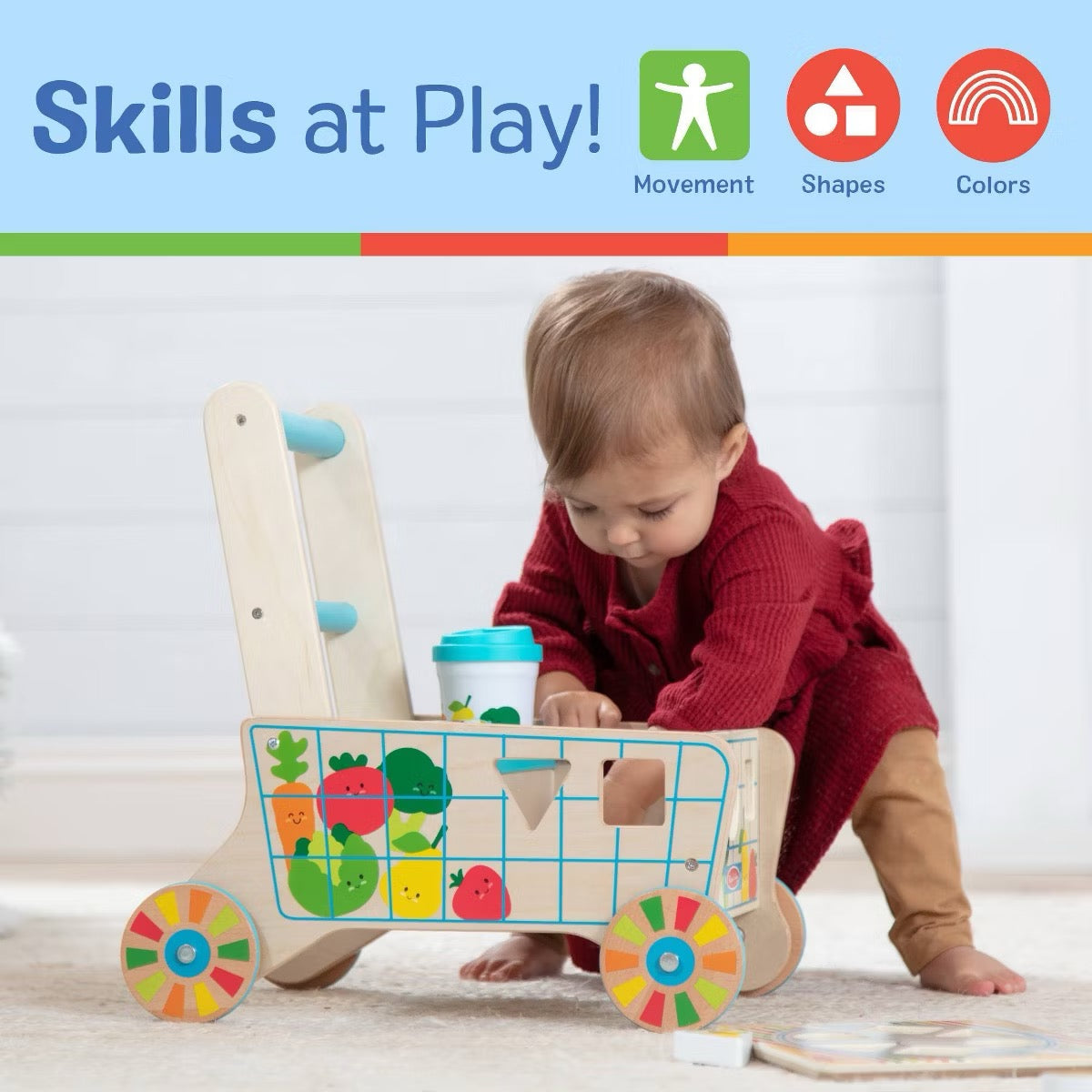 Melissa & Doug - Wooden Shape Sorting Grocery Cart Melissa & Doug - Wooden Shape Sorting Grocery Cart
