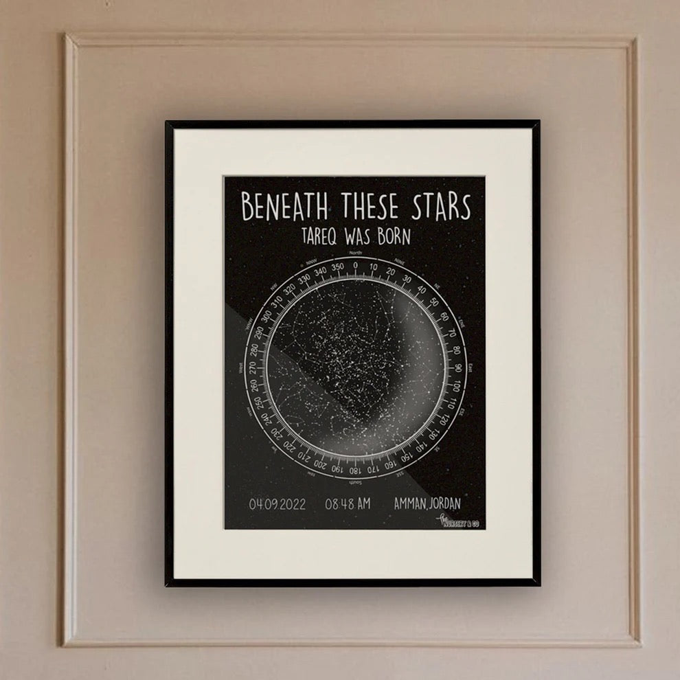 Customized Star Map Frame | Classic Black Customized Star Map Frame | Classic Black