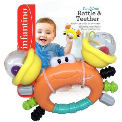Infantino - Sand Crab Rattle & Teether | 0M+