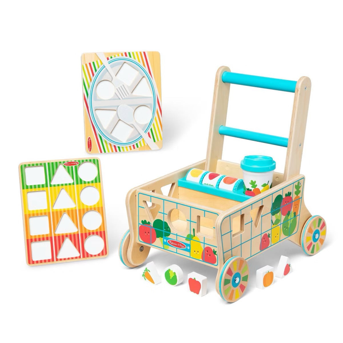 Melissa & Doug - Wooden Shape Sorting Grocery Cart Melissa & Doug - Wooden Shape Sorting Grocery Cart