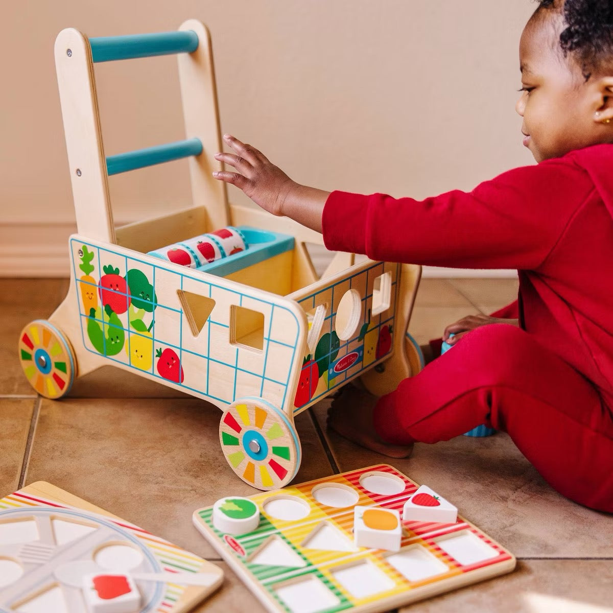 Melissa & Doug - Wooden Shape Sorting Grocery Cart Melissa & Doug - Wooden Shape Sorting Grocery Cart