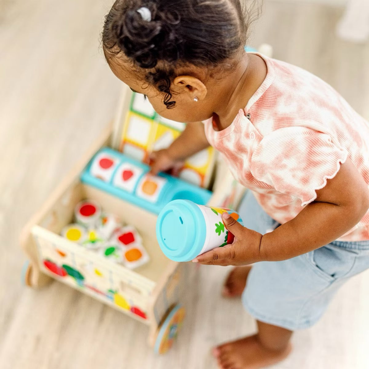 Melissa & Doug - Wooden Shape Sorting Grocery Cart Melissa & Doug - Wooden Shape Sorting Grocery Cart