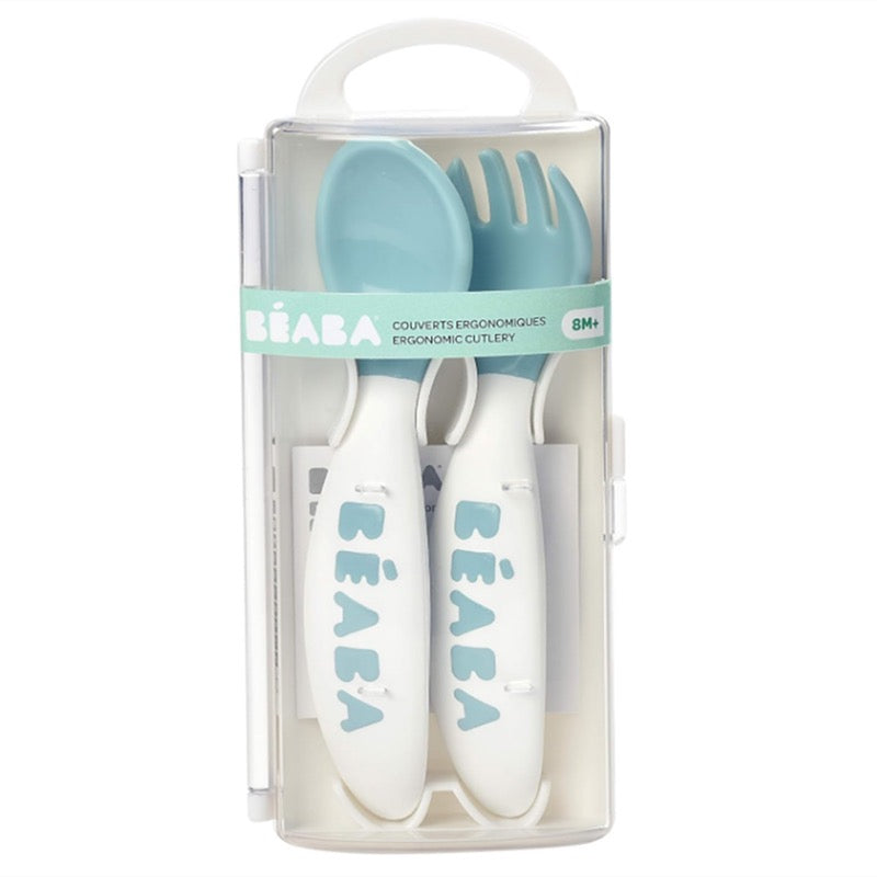 Beaba - 2nd Age Fork & Spoon Set | Windy Blue | 8-12m