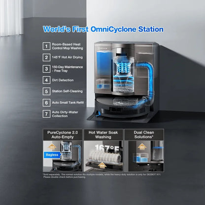 ECOVACS - DEEBOT X11 OmniCyclone Robot Vacuum And Mop