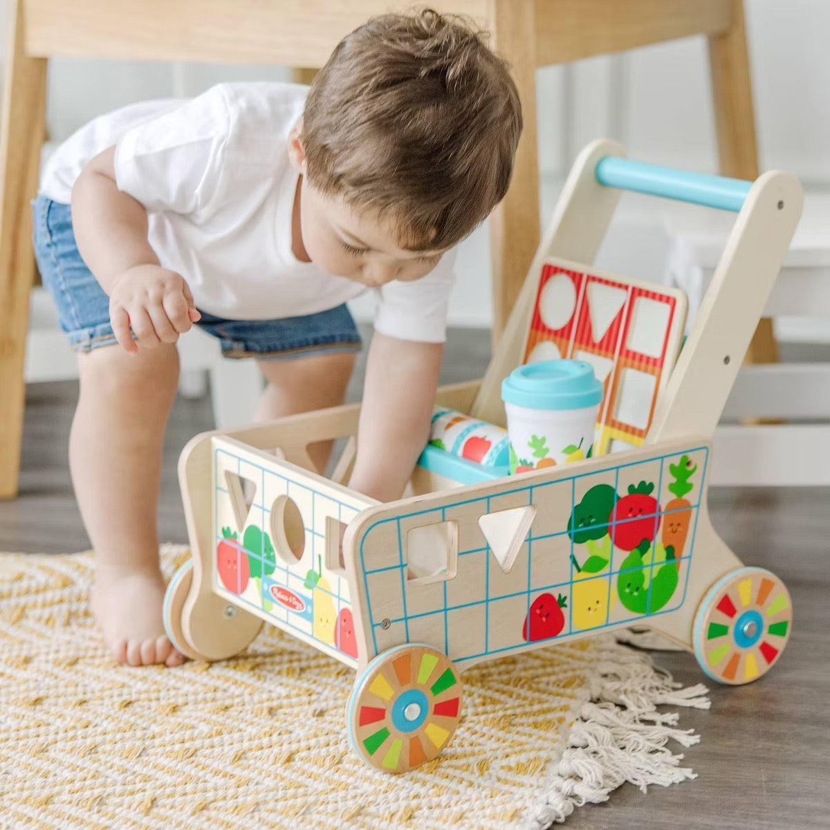 Melissa & Doug - Wooden Shape Sorting Grocery Cart Melissa & Doug - Wooden Shape Sorting Grocery Cart