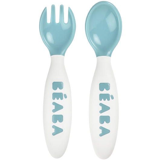 Beaba - 2nd Age Fork & Spoon Set | Windy Blue | 8-12m