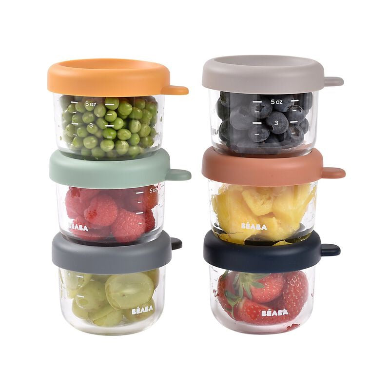 BEABA - Glass Portion Jars | 150ml | Set of 6 BEABA - Glass Portion Jars | 150ml | Set of 6
