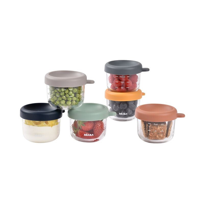 BEABA - Glass Portion Jars | 150ml | Set of 6 BEABA - Glass Portion Jars | 150ml | Set of 6