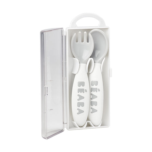 Beaba 2nd Age Fork & Spoon Set Light Mist 8-12m — BambiniJO Jordan