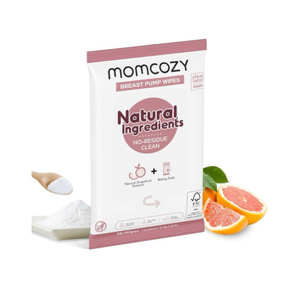 Momcozy - Natural Breast Pump Cleaning Wipes | 3 Pack | 90 Count
