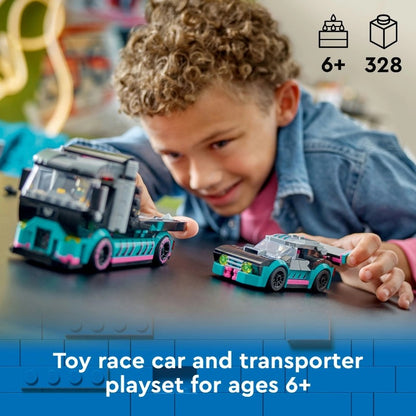 Lego - Race Car and Car Carrier Truck | 328 Pcs | 6Y+
