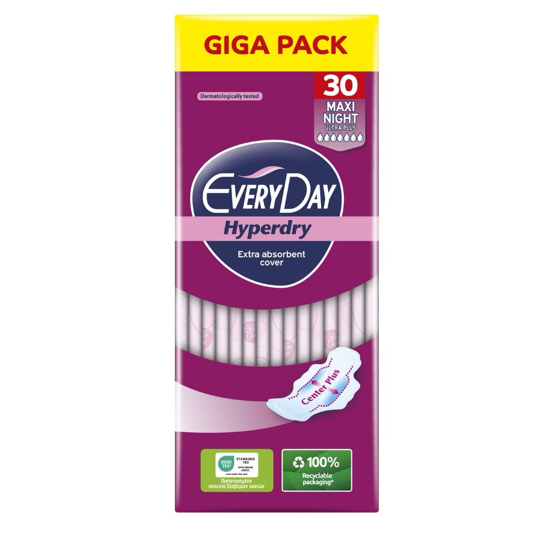 يوميًا - فوطات Hyperdry MAXI NIGHT ECO 30 قطعة