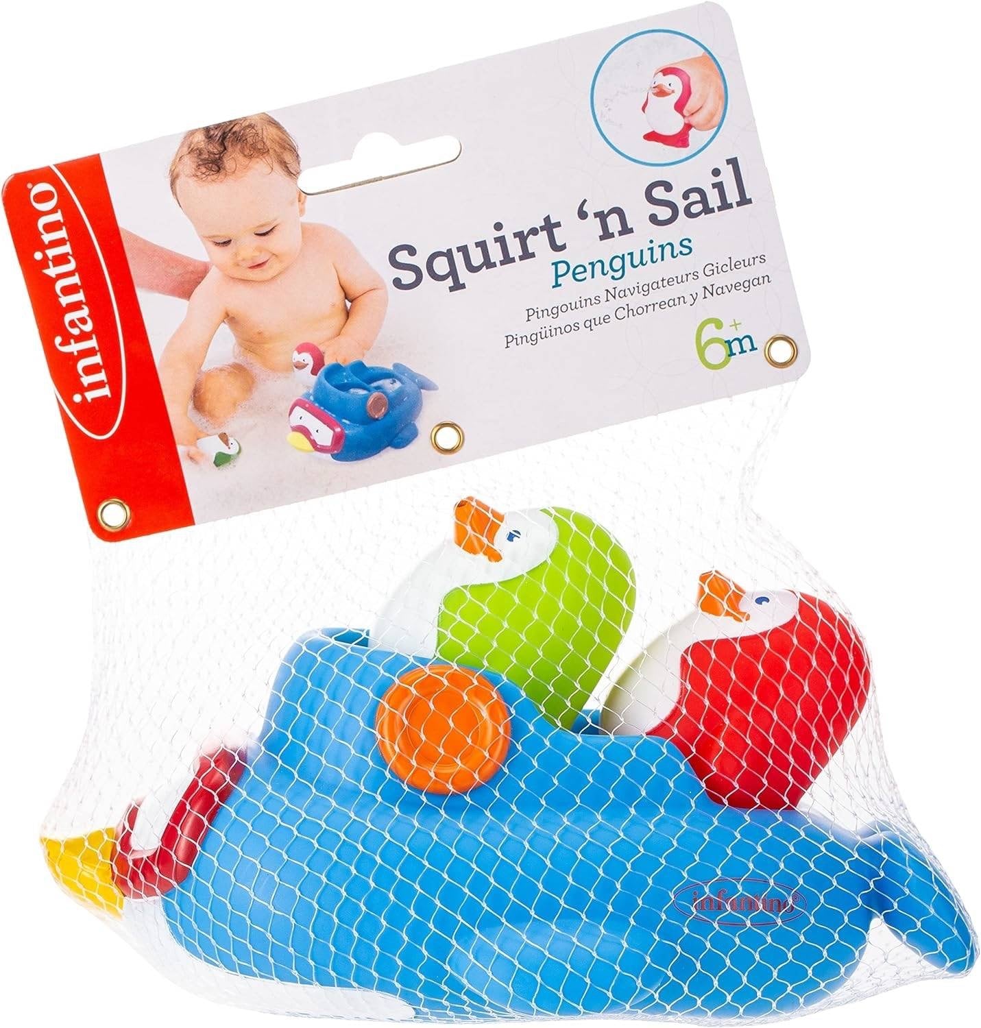 Infantino - Squirt'N Sail Penguins Bath Toys Infantino - Squirt'N Sail Penguins Bath Toys