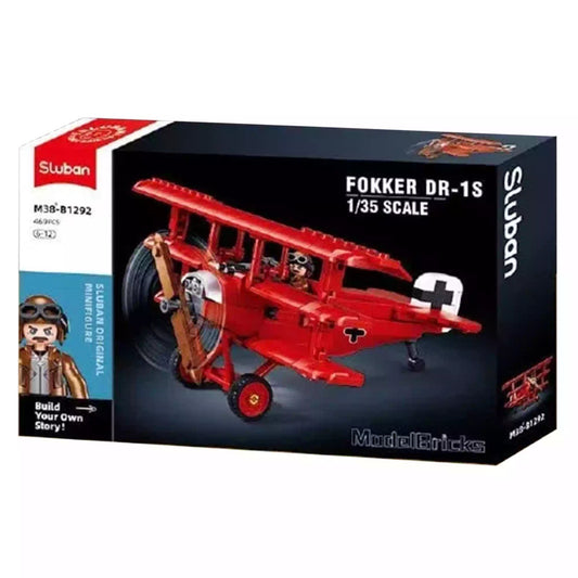 Sluban - ModelBricks-1/35 Scale FOKKER DR-1S | 281pcs | 6Y+