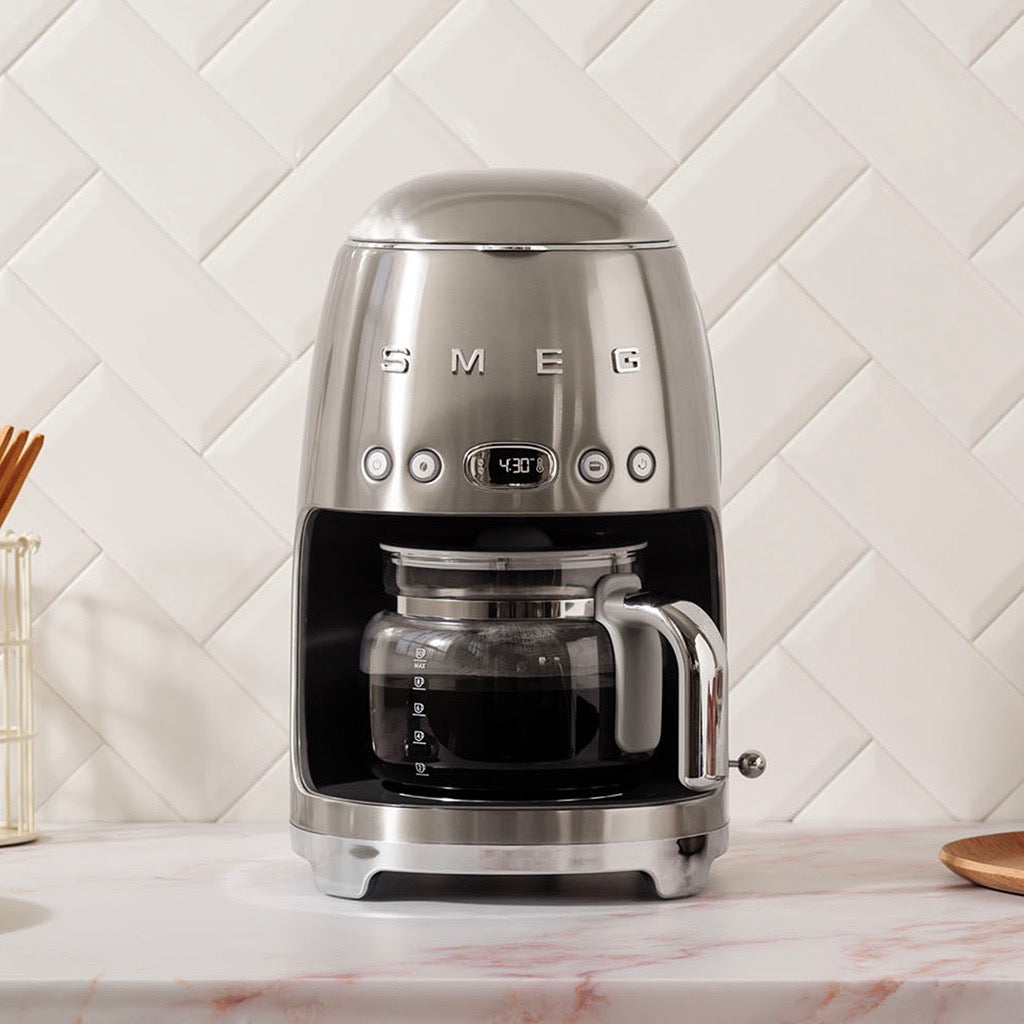 Smeg - Filter Coffee Machine Drip 10 Cups | 50's Style Aesthetic | Steel