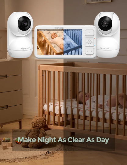 Momcozy - Video Baby Monitor, 5.5” 1080P Full HD Baby Monitor with Camera Success
