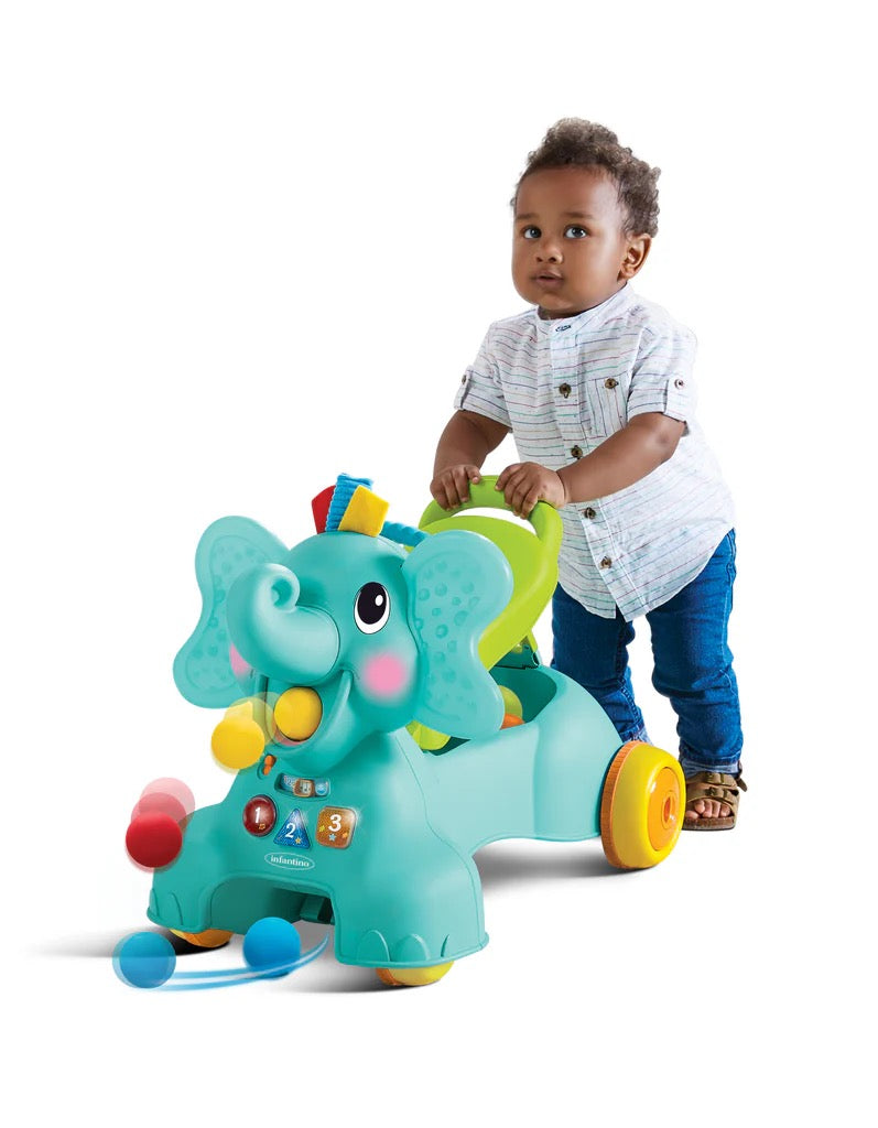 Infantino - 3-in-1 Sit, Walk & Ride Elephant Infantino - 3-in-1 Sit, Walk & Ride Elephant