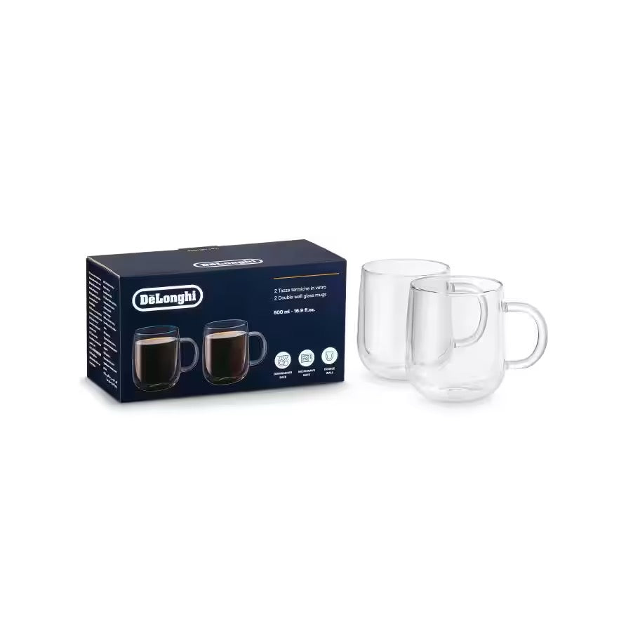De'Longhi - Double Wall Espresso Glass Mugs 500 ml | Set of 2