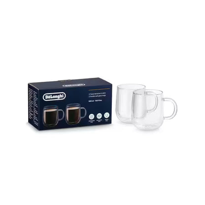 De'Longhi - Double Wall Espresso Glass Mugs 500 ml | Set of 2