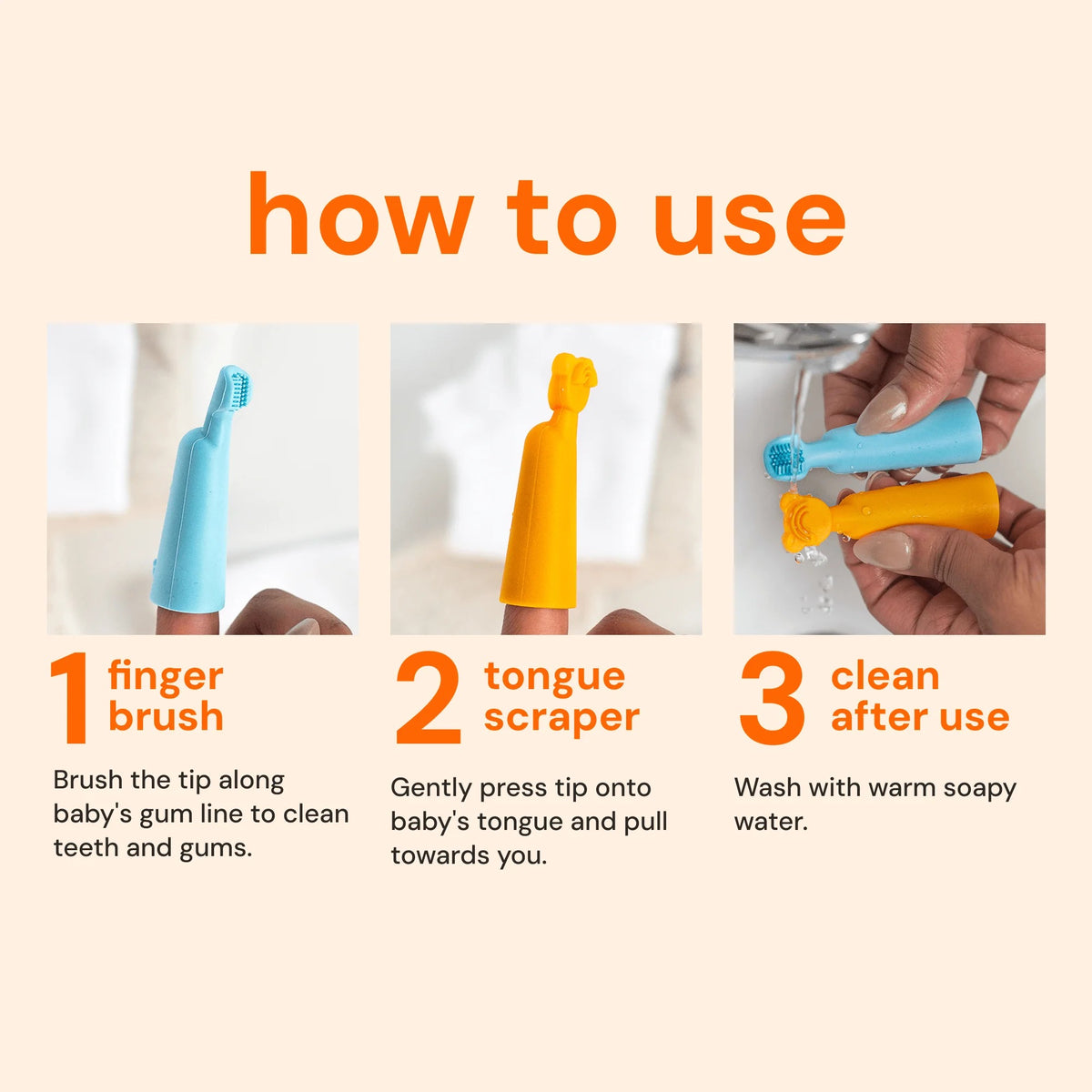 Oogiebear Baby Finger Brush and Tongue Scraper — BambiniJO Jordan