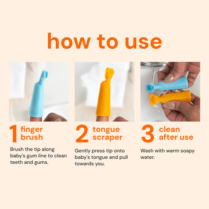 Oogiebear Baby Finger Brush and Tongue Scraper — BambiniJO Jordan