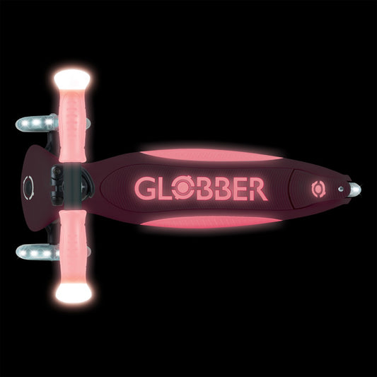 Globber - Elite Glow Lights Scooter Coral Pink 3Y+ — BambiniJO Jordan