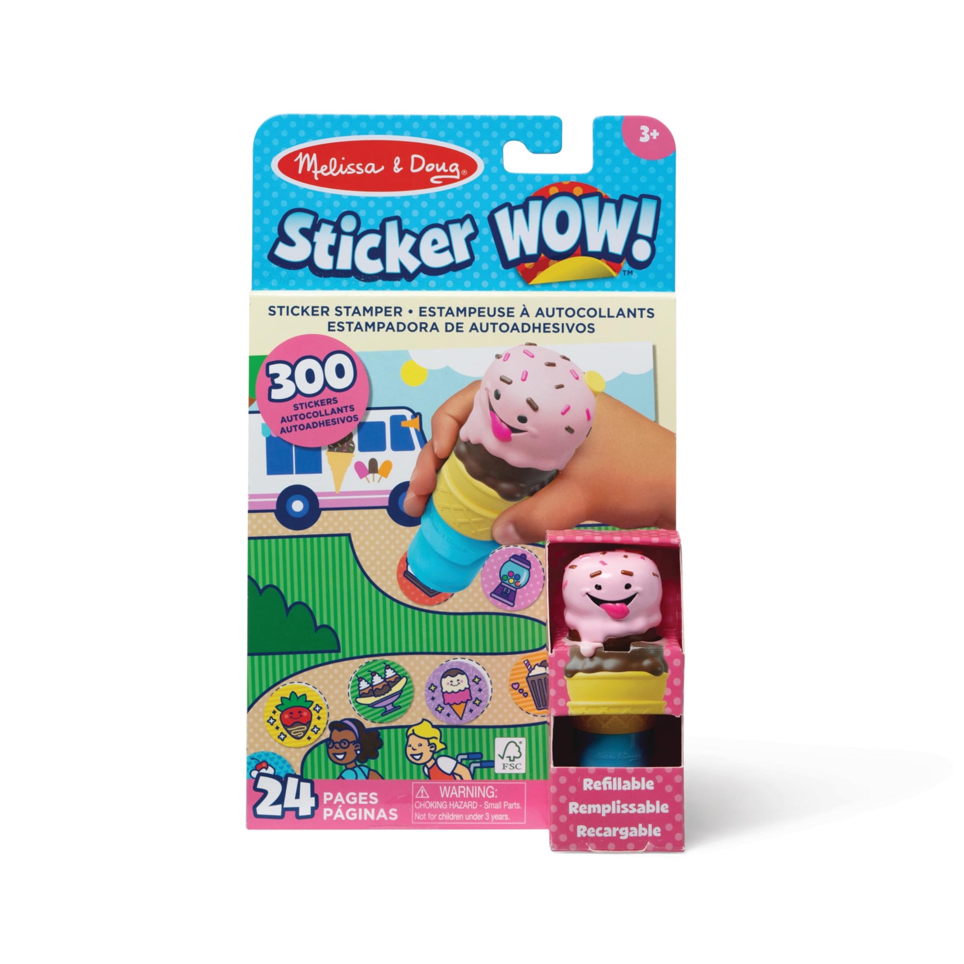Melissa & Doug - Sticker WOW! Activity Pad + Stamp Set | Ice Cream Melissa & Doug - Sticker WOW! Activity Pad + Stamp Set | Ice Cream