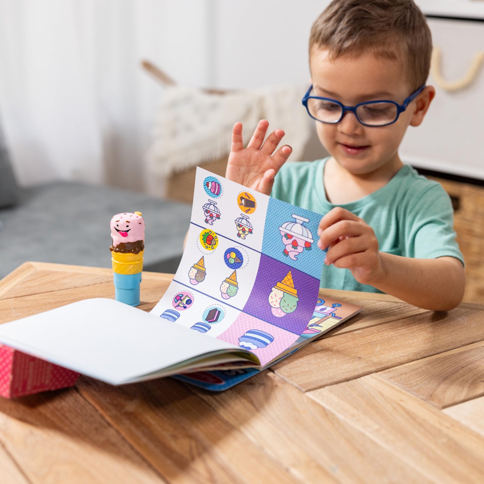 Melissa & Doug - Sticker WOW! Activity Pad + Stamp Set | Ice Cream Melissa & Doug - Sticker WOW! Activity Pad + Stamp Set | Ice Cream