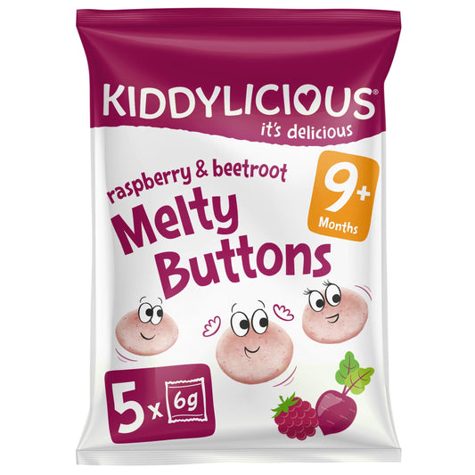 Kiddylicious - Raspberry & Beetroot Melty Buttons - Multipack | 5 Packs