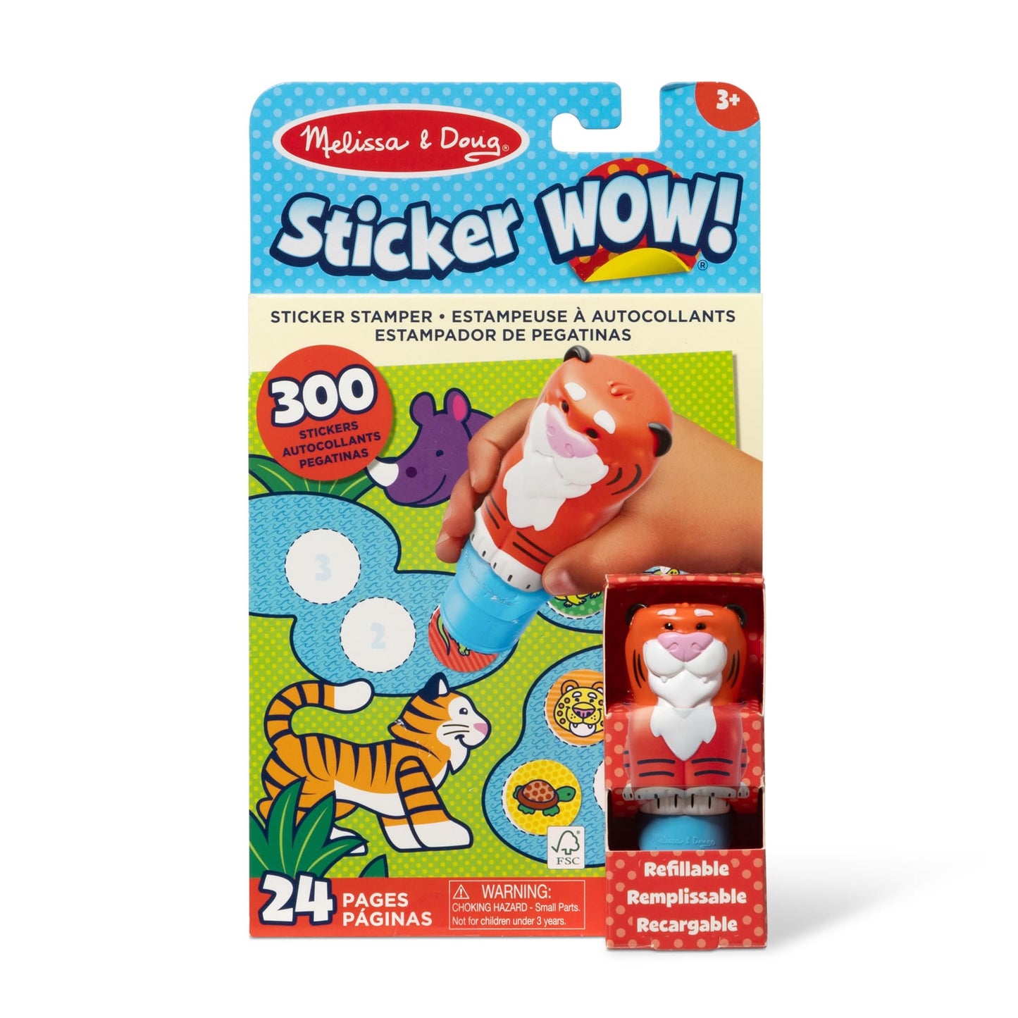 Melissa & Doug - Sticker WOW! Activity Pad + Stamp Set | Tiger