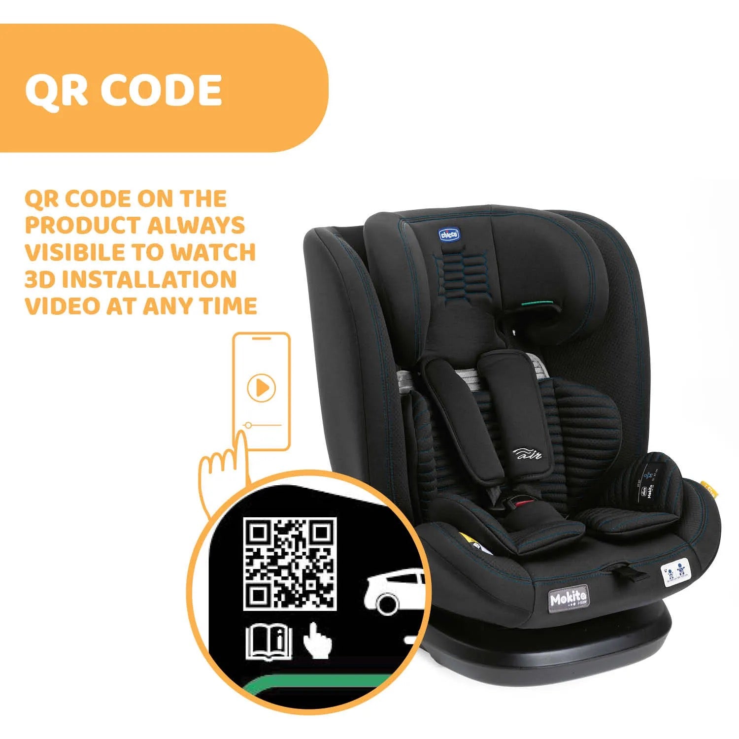 Chicco MOKITA I-SIZE Car Seat | Graphite Chicco MOKITA I-SIZE Car Seat | Graphite