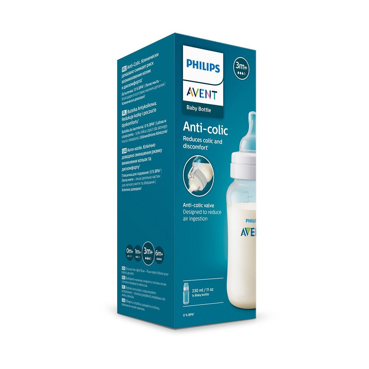 Philips Avent - Anti-colic Baby Bottle 330ml | 3m+ | White
