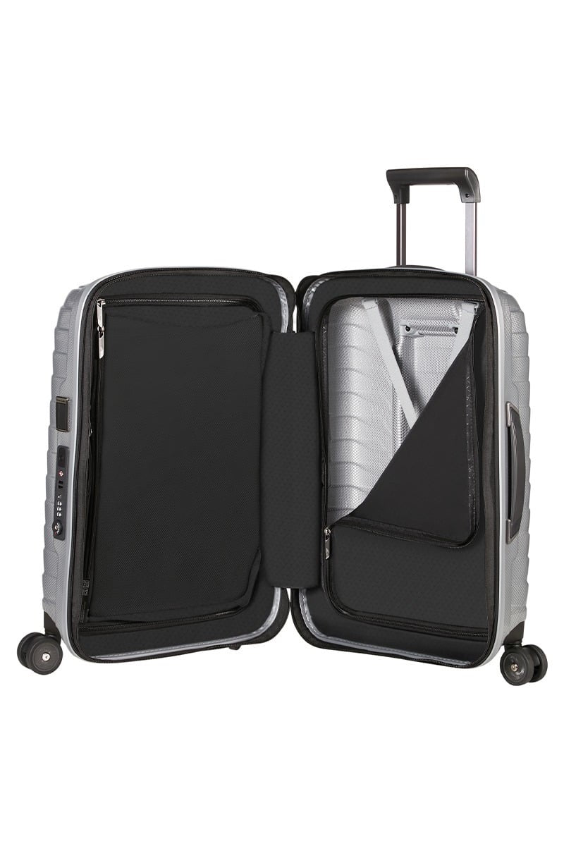 Samsonite - Proxis 55cm Expandable Cabin Spinner Silver | Cabin Samsonite - Proxis 55cm Expandable Cabin Spinner Silver | Cabin