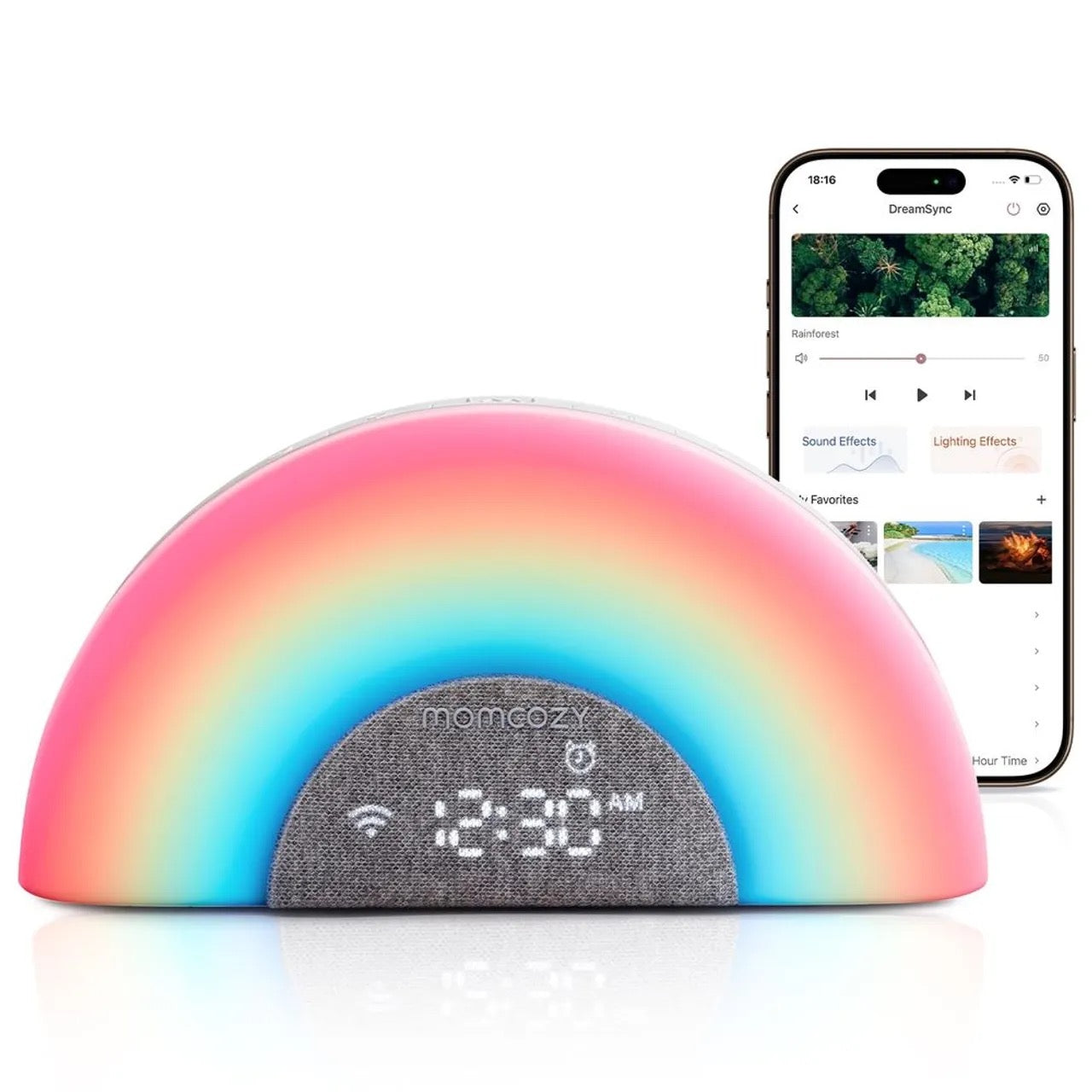 Momcozy - DreamSync Tech Smart Baby Sound Machine Rainbow Light | App Remote Control Momcozy - DreamSync Tech Smart Baby Sound Machine Rainbow Light | App Remote Control