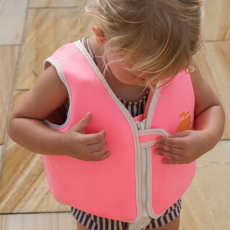 SUNNYLiFE - Float Vest | Poppy the Peach Neon Pink | 1-2Y