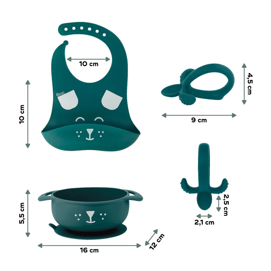 Babymoov - FIRST'ISY Kit | Silicone Bowl, Spoon & Bib | Dog | 3pcs
