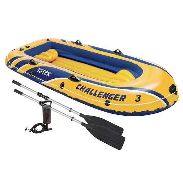 Intex - CHALLENGER 3 Boat Set | 2.90mx1.35mx43cm Intex - CHALLENGER 3 Boat Set | 2.90mx1.35mx43cm