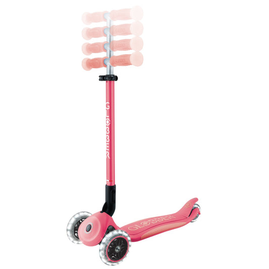 Globber - Elite Glow Lights Scooter | Coral Pink | 3Y+