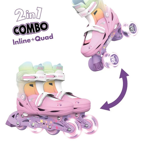Yvolution - Neon Combo Skates 2-in-1 | Rainbow | 3-6Y