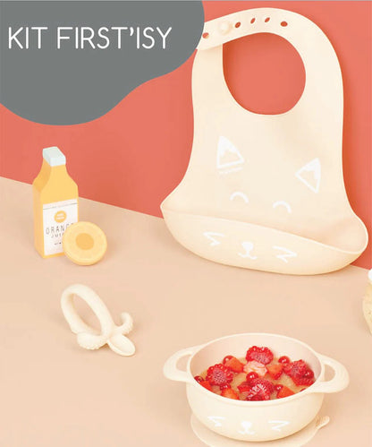 Babymoov - FIRST'ISY Kit | Silicone Bowl, Spoon & Bib | Fox | 3pcs